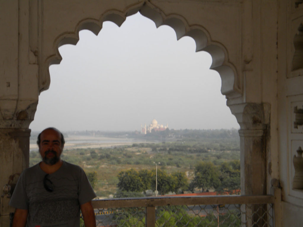 Vista que Shah Jahan tinha do Taj Mahal