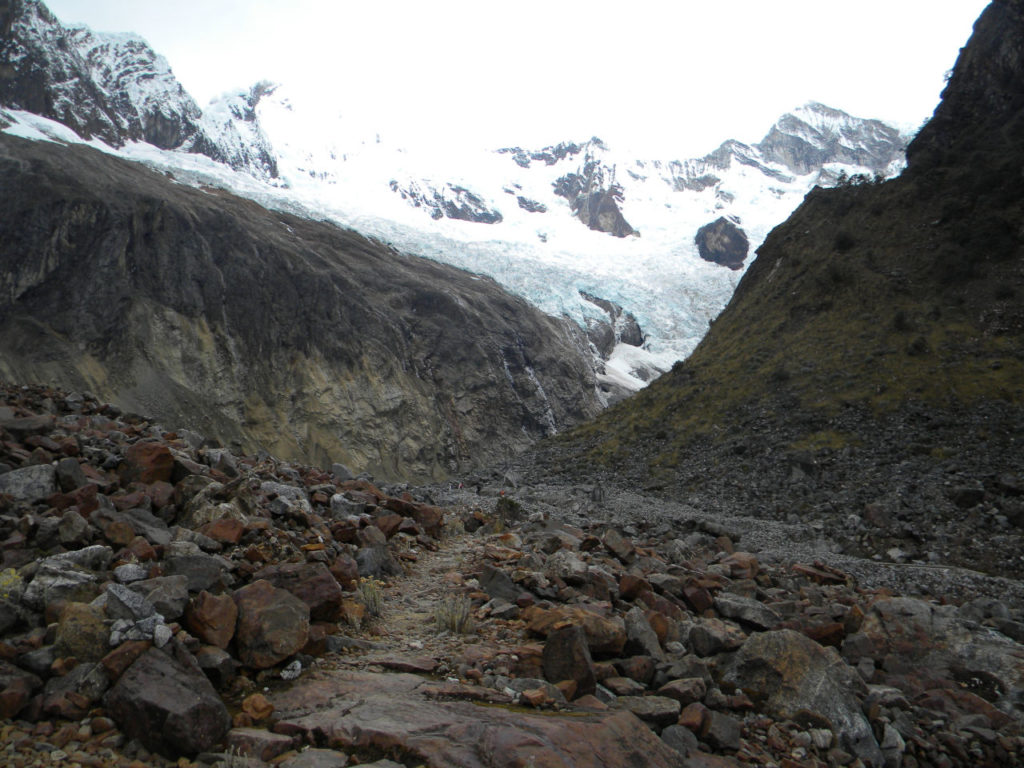 Chegando no glaciar do Alpamayo