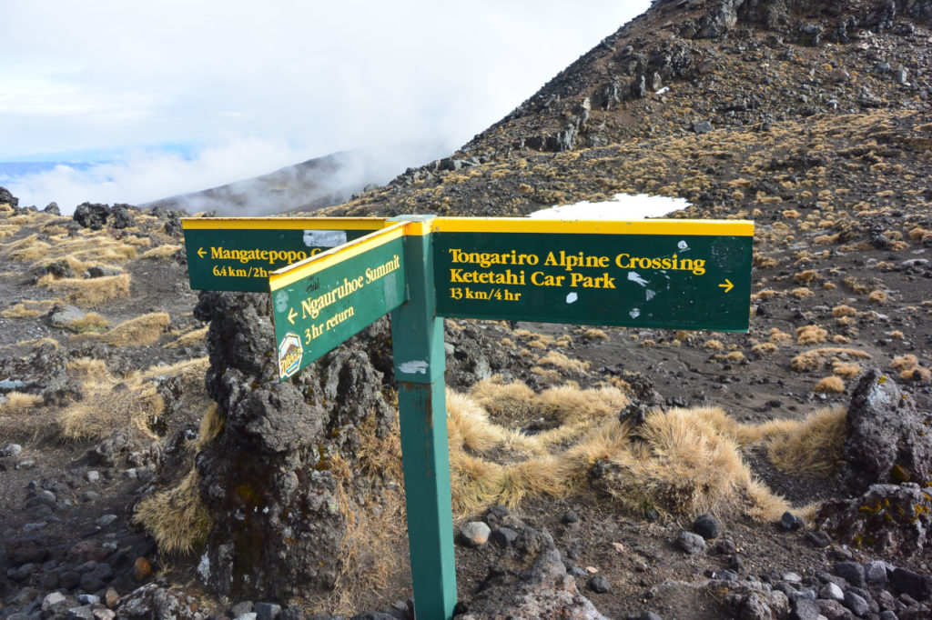 Tongariro Alpine Crossing sign