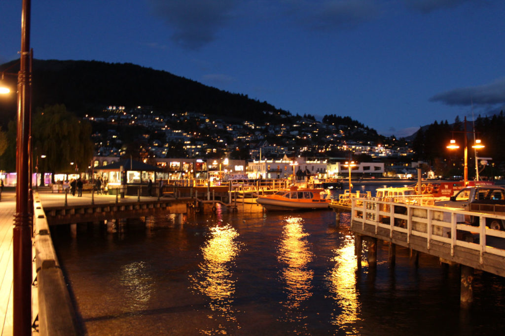 Steamer wharf at night