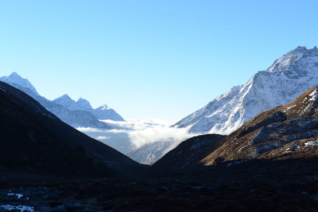 clouds cover the vally