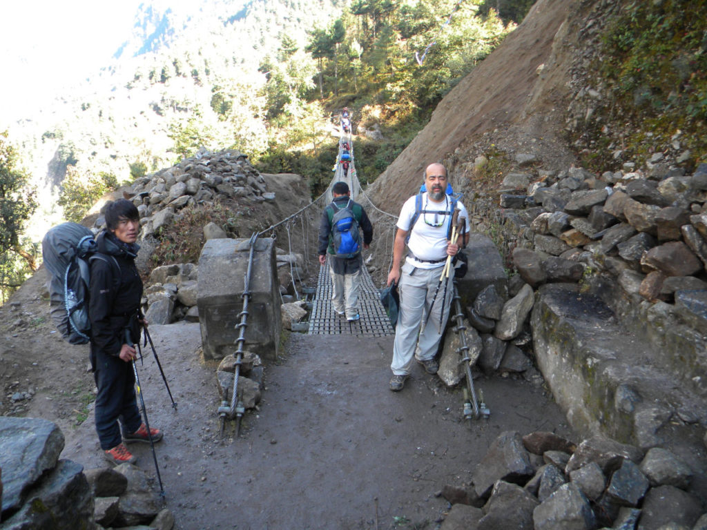 first suspension bridge