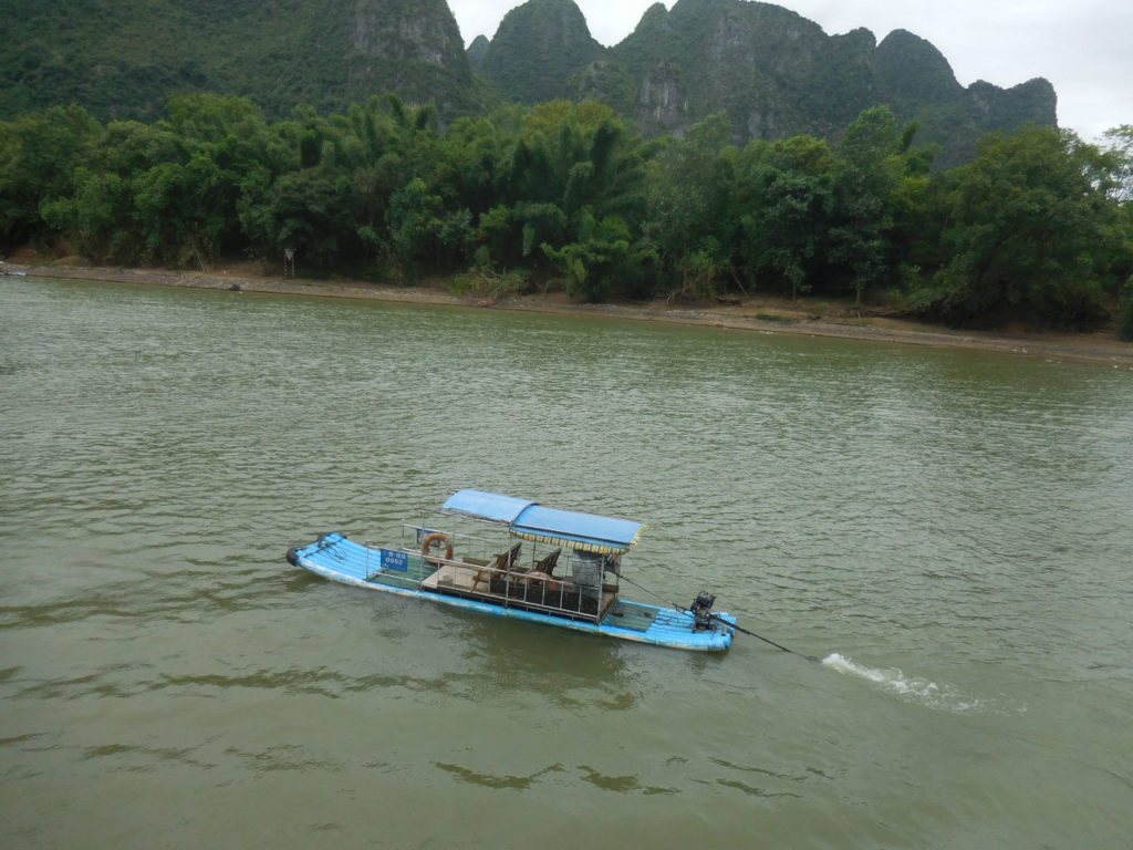 China - Guilin - Li river - local boat