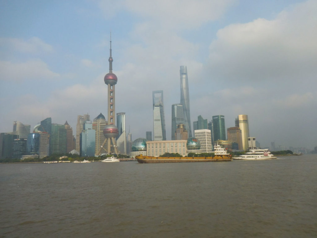 Shanghai - financial district view from Waibaidu bridge