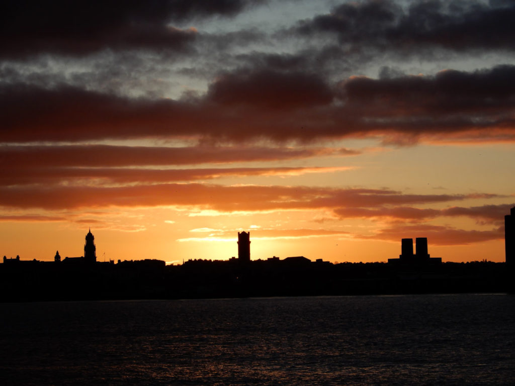 England - Liverpool - Sunset at Mersey river