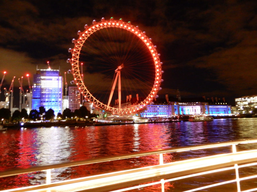 England - London - London eye at night