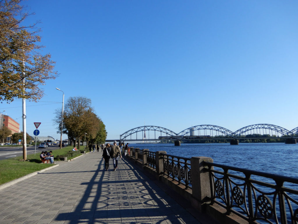 Riga - Daugava river with railway bridge