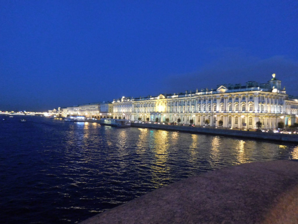 Russia - Saint Petersburg - Berth Palace Pier at night