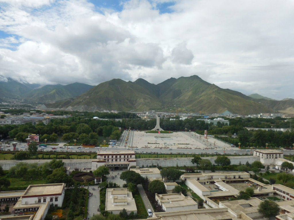 Tibet - Lhasa - Monument to the Peaceful Liberation of Tibet view from Potala Palace