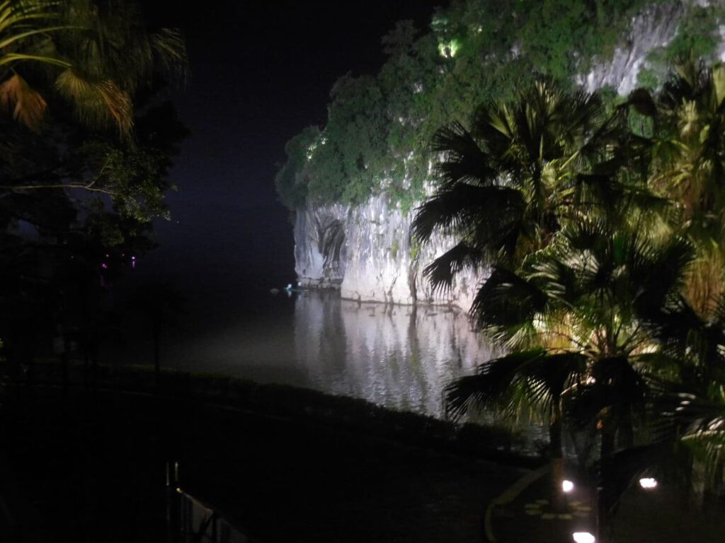 Elephant Trunk Hill at night