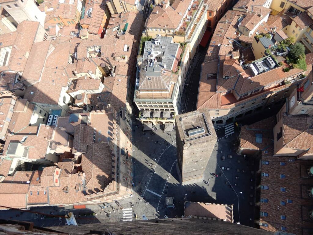 Italy - Garisenda view from degli Asinelli top