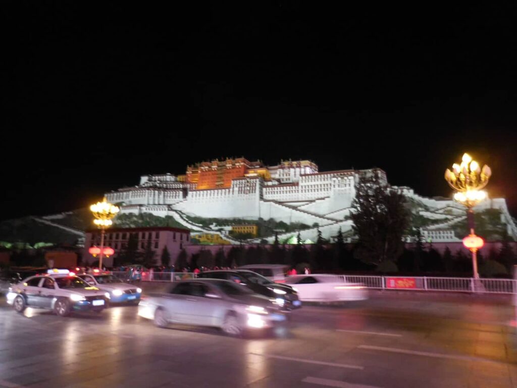 Tibet - Potala palace at night
