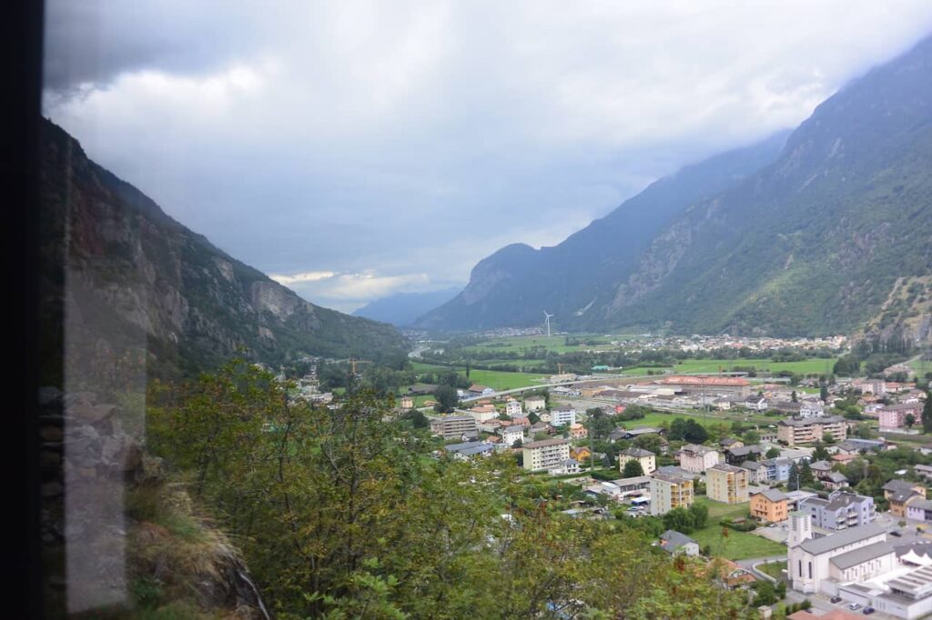 Martigny from train