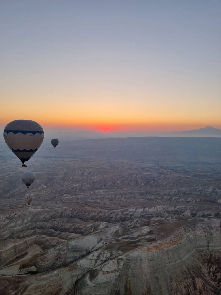sunrise on balloon ride